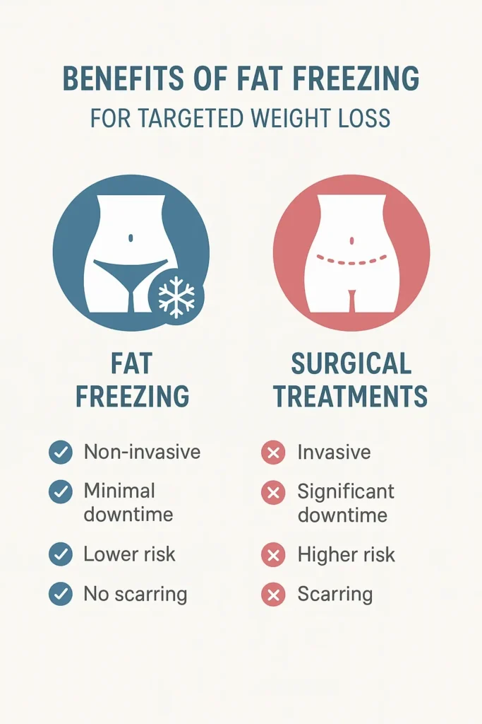 graphic showing the benefits of fat freezing Wanstead