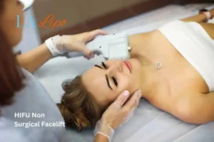 Woman having Hi-Fu to reduce wrinkles Wanstead.