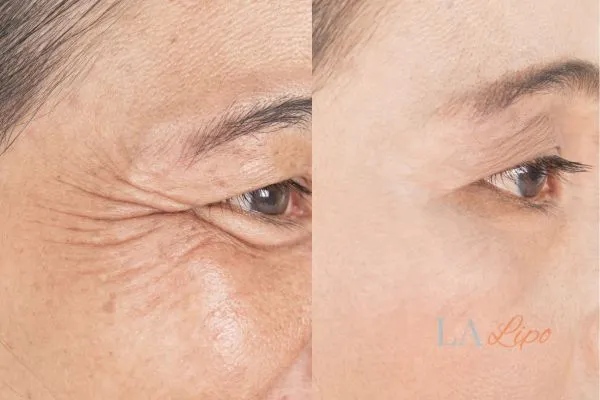 Before and after results of woman - HI-fu wrinkles reduction treatment Wanstead