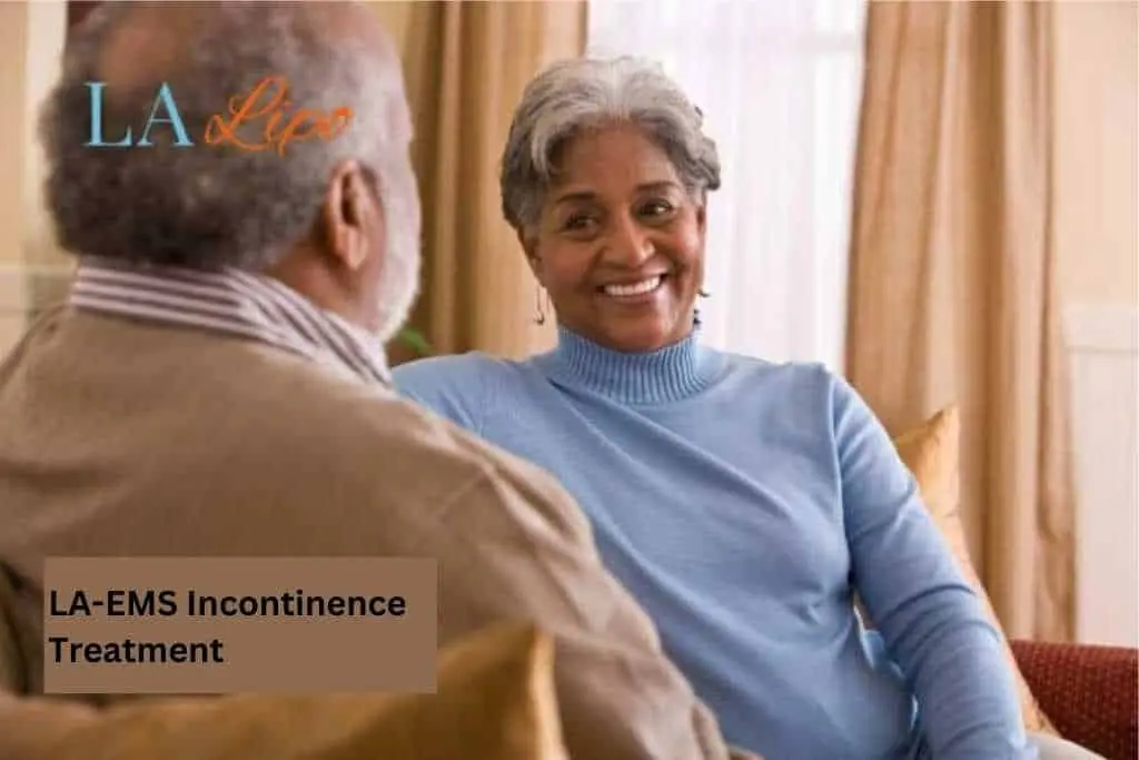 Couple sat smiling at each other - LA-EMS treatment Wanstead