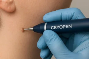 Person receiving skin tag removal Wanstead